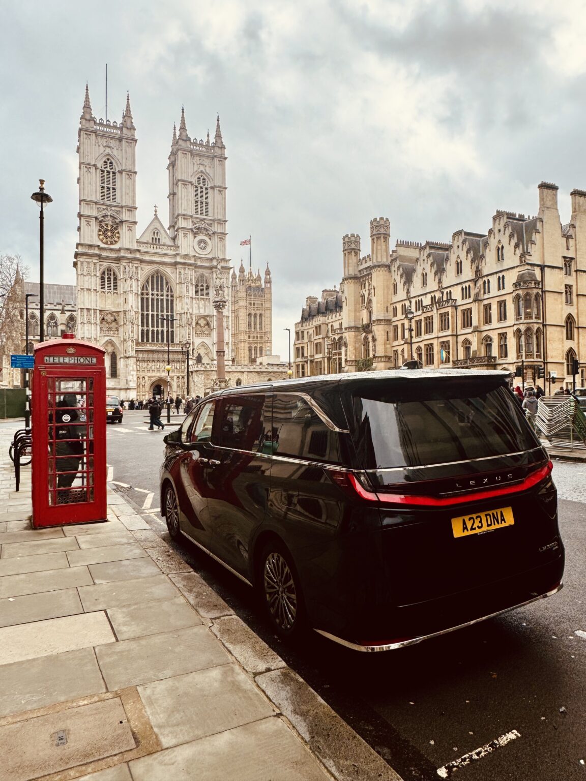 Lexus LM outside Westminster Abbey