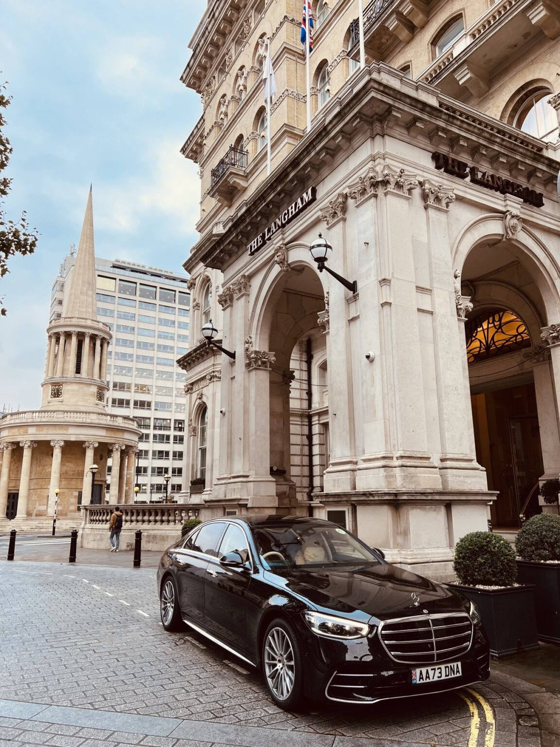 S-Class outside The Langham