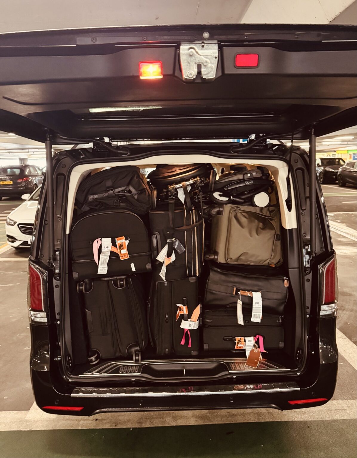 V-Class loaded with guest luggage